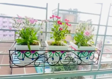 Planter Stand Flower Pot Stand For Balcony Living Room Outdoor Indoor Grill Rack-26 X 8 X 4 inches